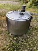 Aprox. 150 Gal. Mixing Tank, with Atmospheric (Leaks), Paddle, 1-1/2" Bevel Seat, Leak Detection