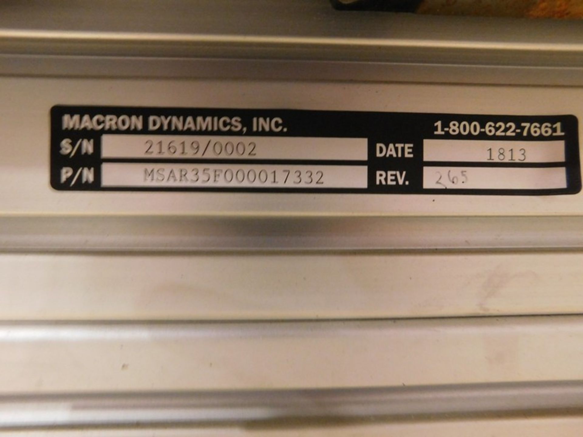 Macron Dynamics MSAR35F000017332 MacSTANDARD Single Axis System 21619/0002 (Loading Fee $25) - Image 3 of 4