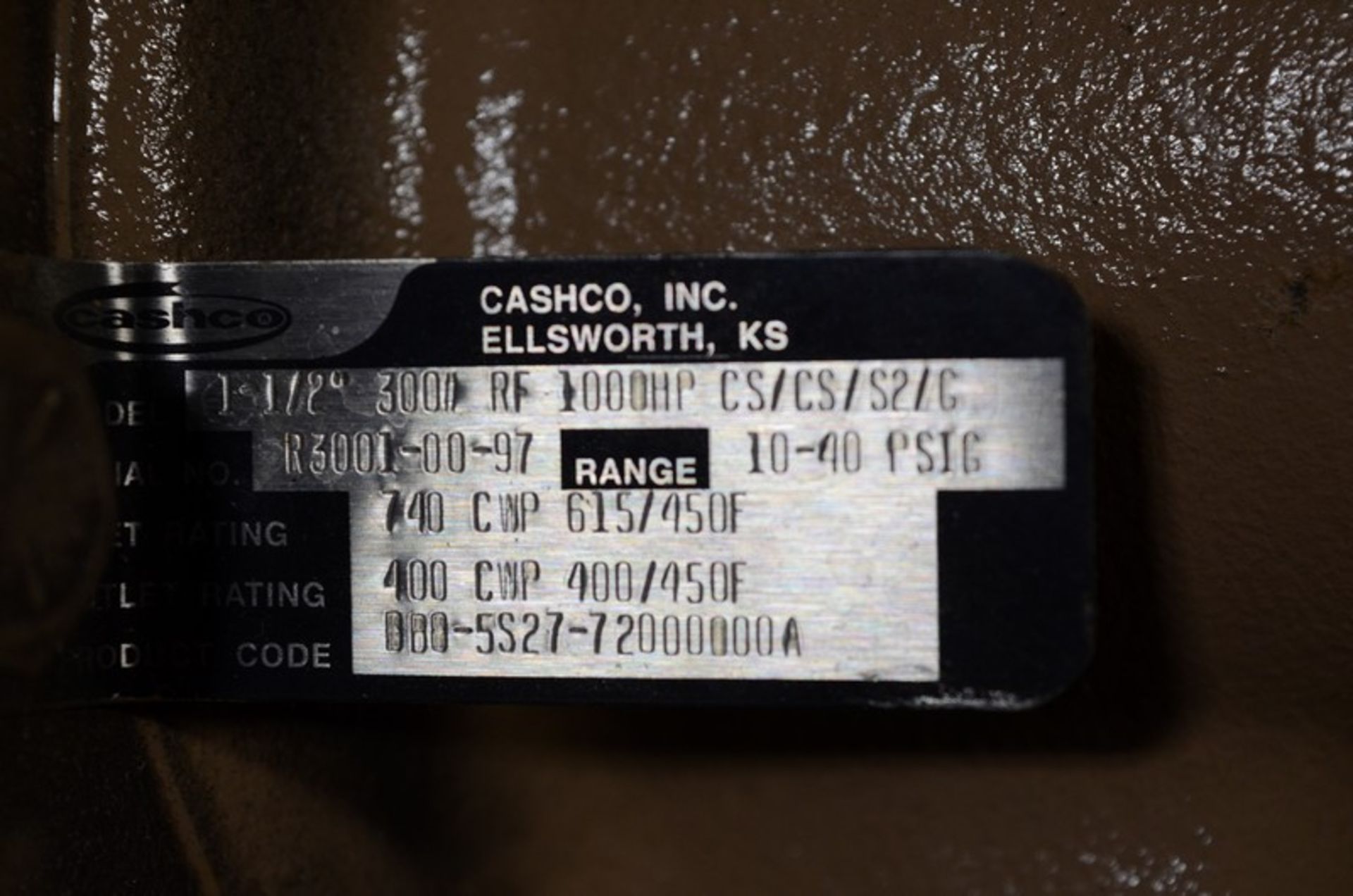 Cashco 1-1/2" 300# RF 1000HP CS/CS/S2/G Valve ; Morris CL-450 Pump with 1/38" Shaft - Image 2 of 5