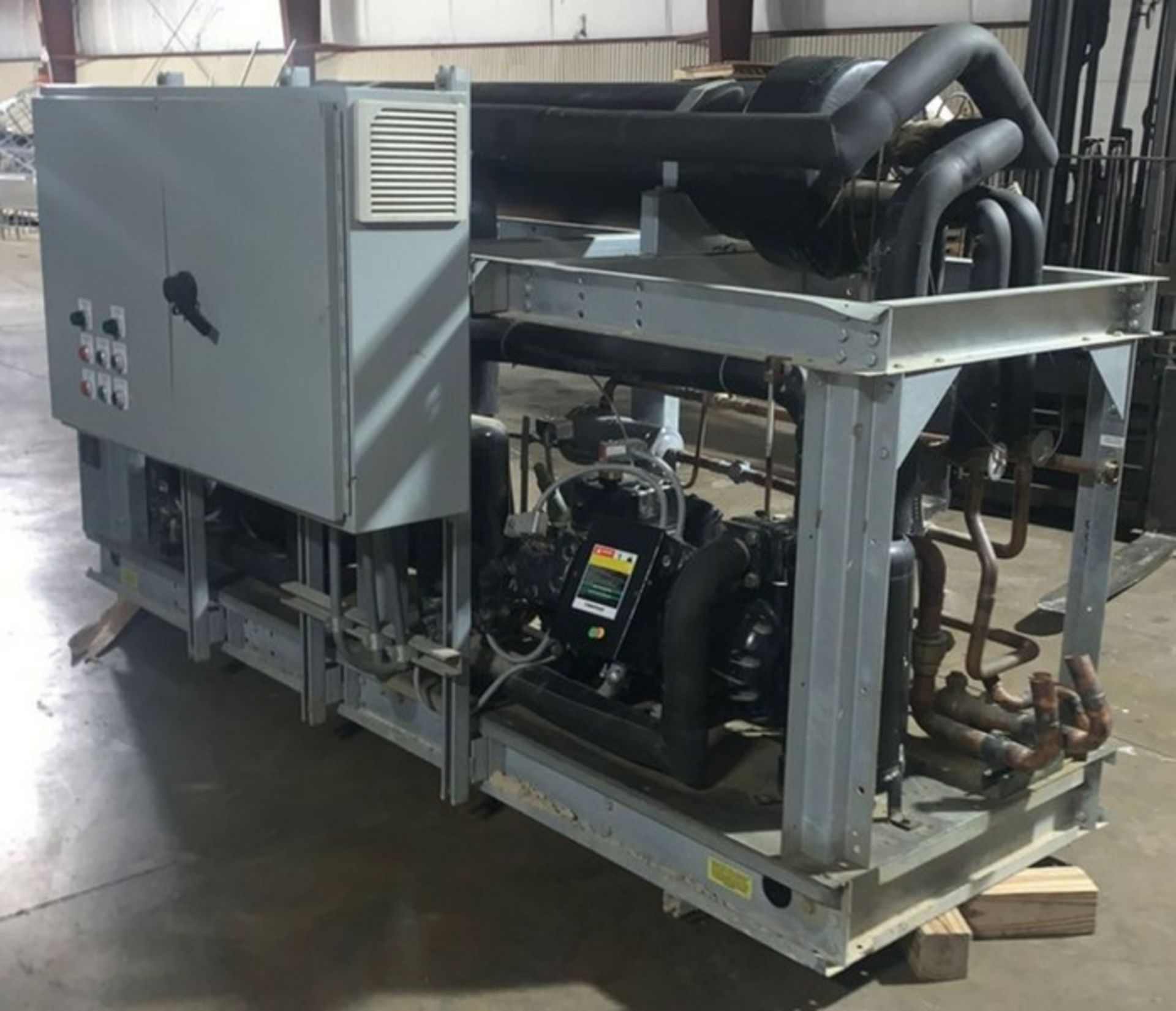 Drake 60 Ton Chiller 2014 with two Copeland compressors missing cover plates and heat exchanger ( - Image 4 of 15