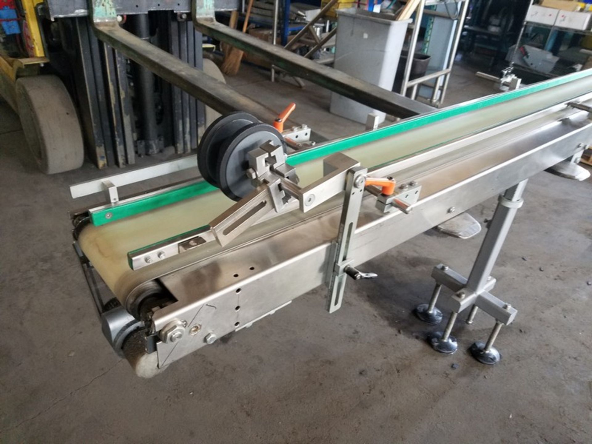 Aprox. 6" wide x 96" long stainless steel belt conveyor (Handling, Loading & Site Management Fee: - Image 2 of 5