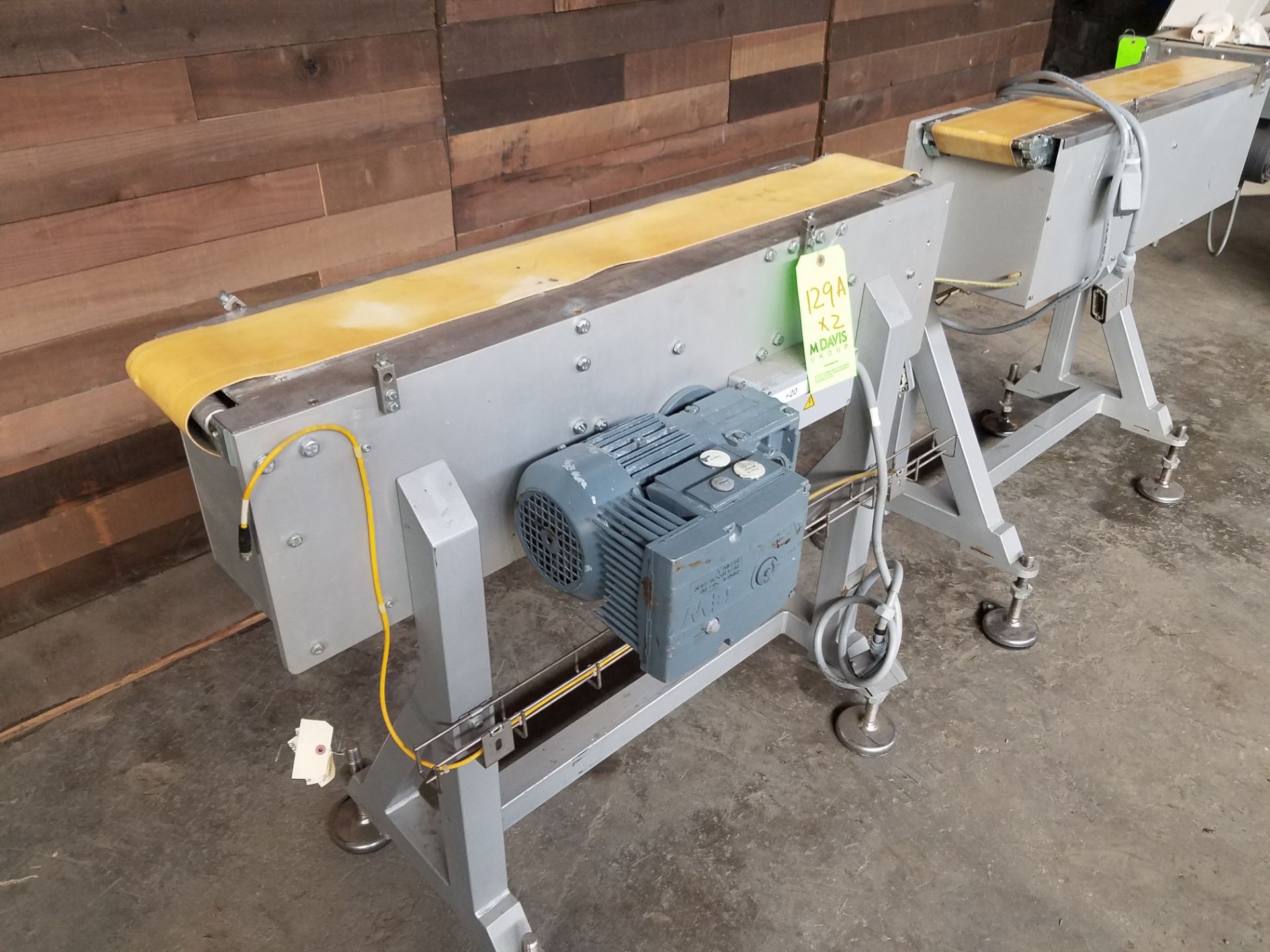 Two 5" wide x 40" long x 34" height belt conveyors (Handling, Loading & Site Management Fee: $25)