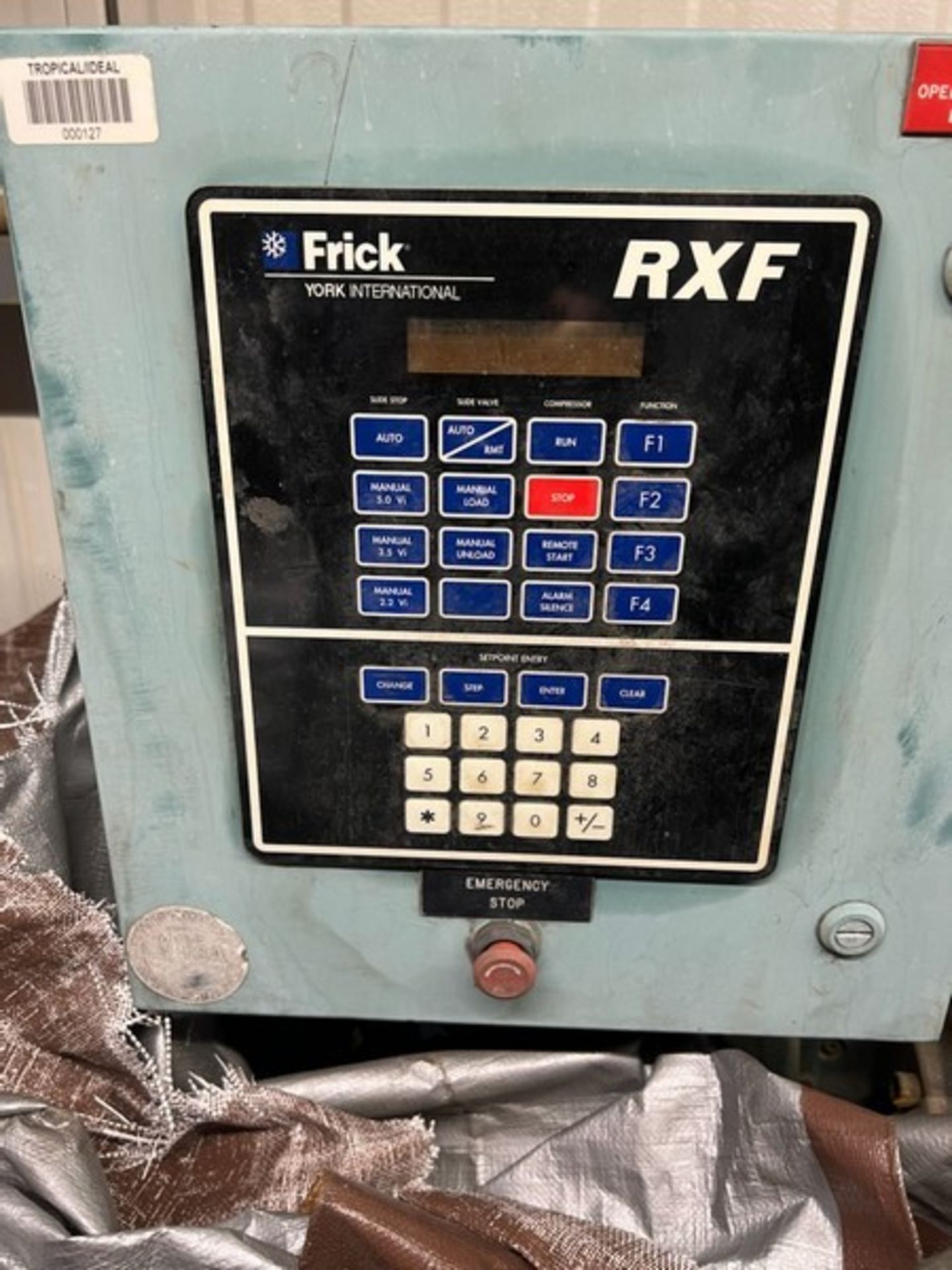 Frick 100 hp Rotary Screw Compressor, Model RXF30, S/N XJF120M0067EE WITH NH3/R22 Refrigerant, - Image 2 of 3