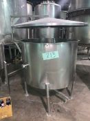 125 Gallon (approx.) Stainless Steel Single Wall Tank- 36" diameter, 32" straight side, Moving Lid