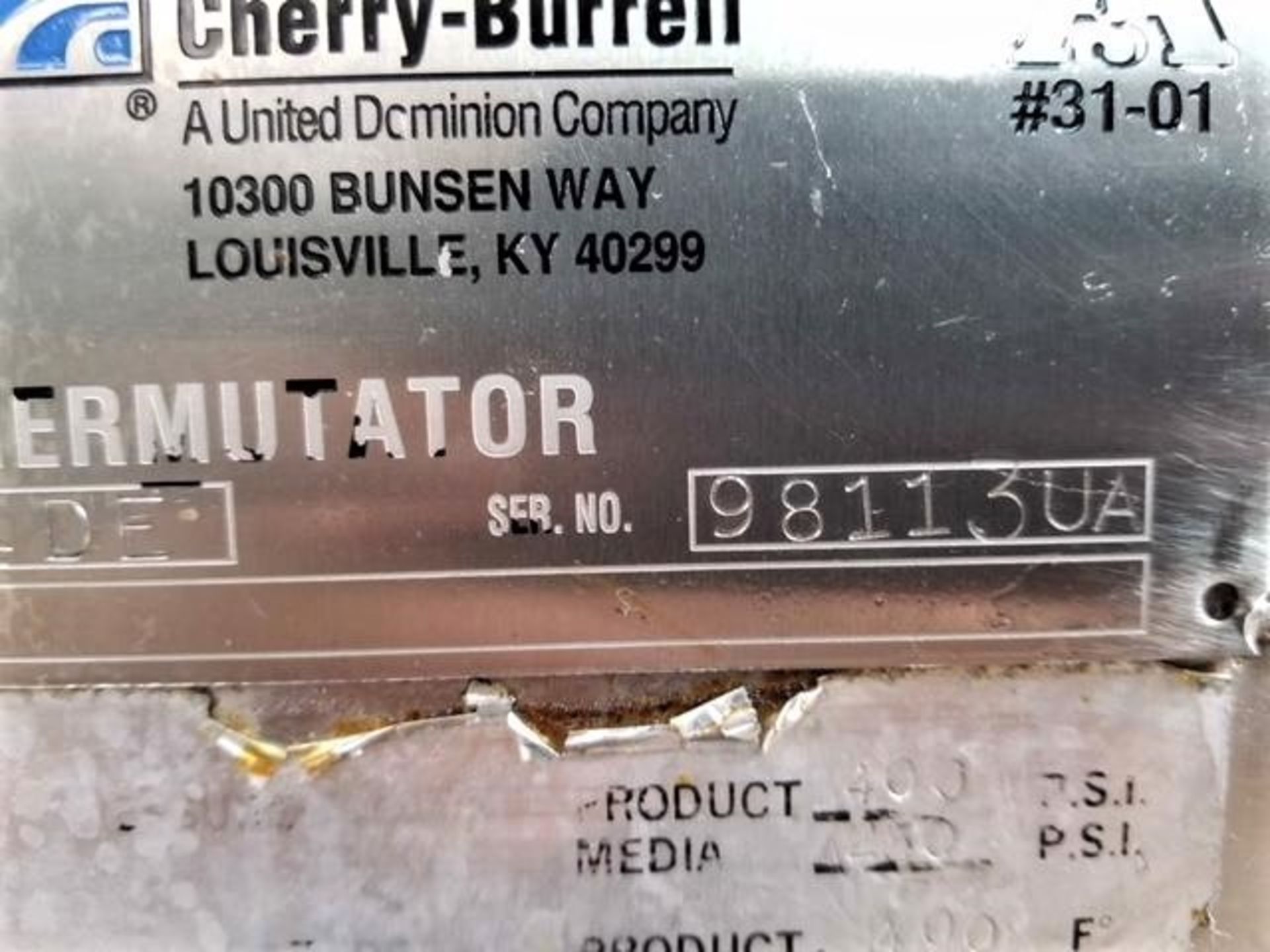 Waukesha Cherry Burrell Thermutator, Model 624DE, Serial # 98113UA, Product 400 PSI, Media 250 - Image 19 of 19