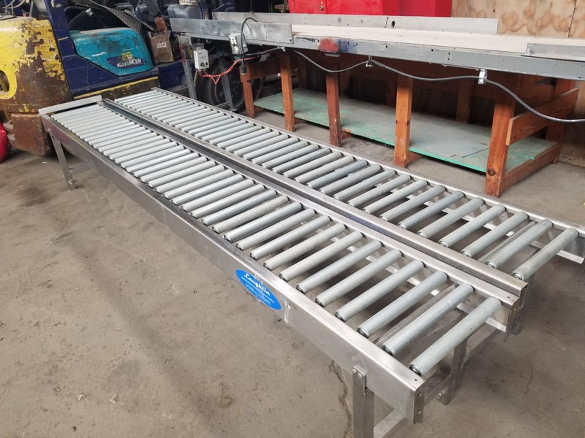 Two 13" wide x 120" long x 20" high Laughlin stainless steel gravity conveyor (Handling, Loading & - Image 5 of 5