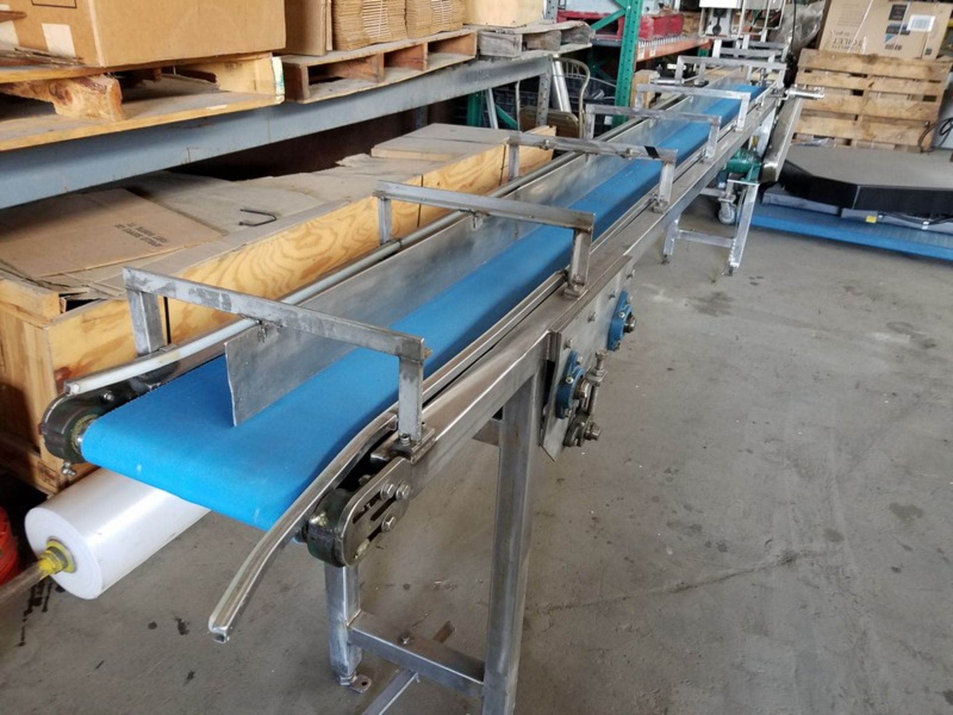Aprox. 11" wide x 156" long x 36" high stainless steel belt conveyor (Handling, Loading & Site - Image 2 of 5