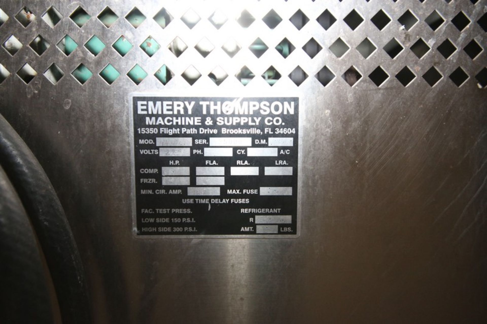 Energy Thompson S/S Ice Cream Freezer, M/N 309, S/N 3500, 280/230 Volts, 3 Phase, Mounted on - Image 7 of 8