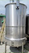 Aprox. 800 Gallon S/S Half Jacketed / Insulated Tank., Last used in Food, SOLD AS-IS WHERE-IS (