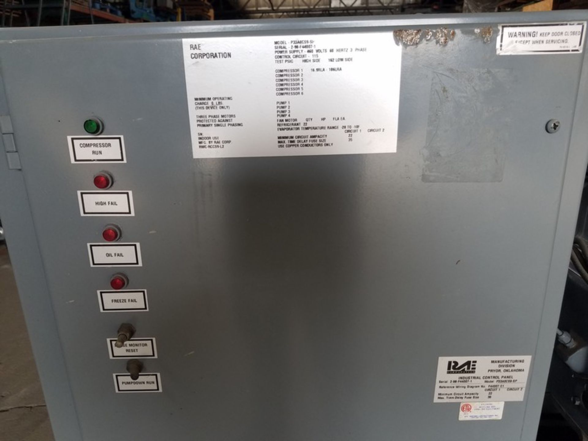 API Ketema DXL Heat exchange, serial # M975228A-6, RAE P33AOCS9-SP cooler, serial # 2-98-F44007-1, - Image 8 of 9