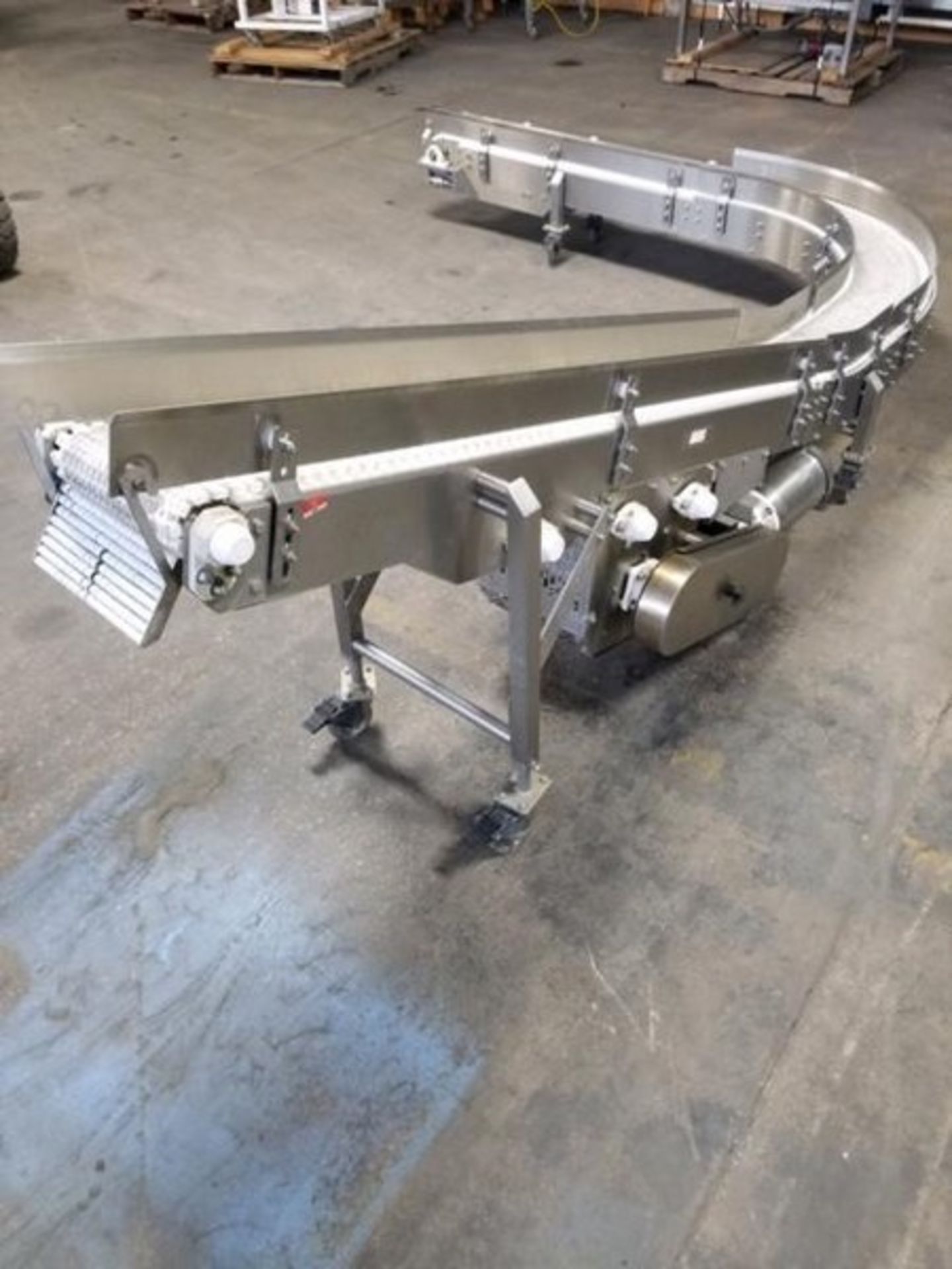 Aprx. 10 Inch Wide x 170" L S/S Sanitary Incline 90 Deg Intralox Belt Portable Conveyor, with 1 hp - Image 7 of 16