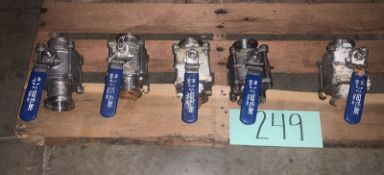 One Lot 5 Stainless Steel 2" Valves (LOCATED IN IOWA, Free RIGGING and Loading INCLUDED WITH SALE