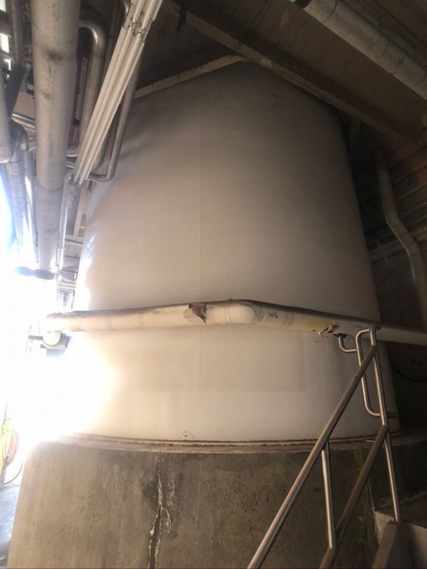 30,000 GALLON JACKETED SILO WITH VERTICAL AGITATION AND INLET VALVE (APPX. 145''DIAM. X 415''H), - Image 26 of 26