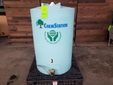 Aprox. 30" round x 44" height plastic tank, 1" outlet , 120 gallon (Handling, Loading & Site