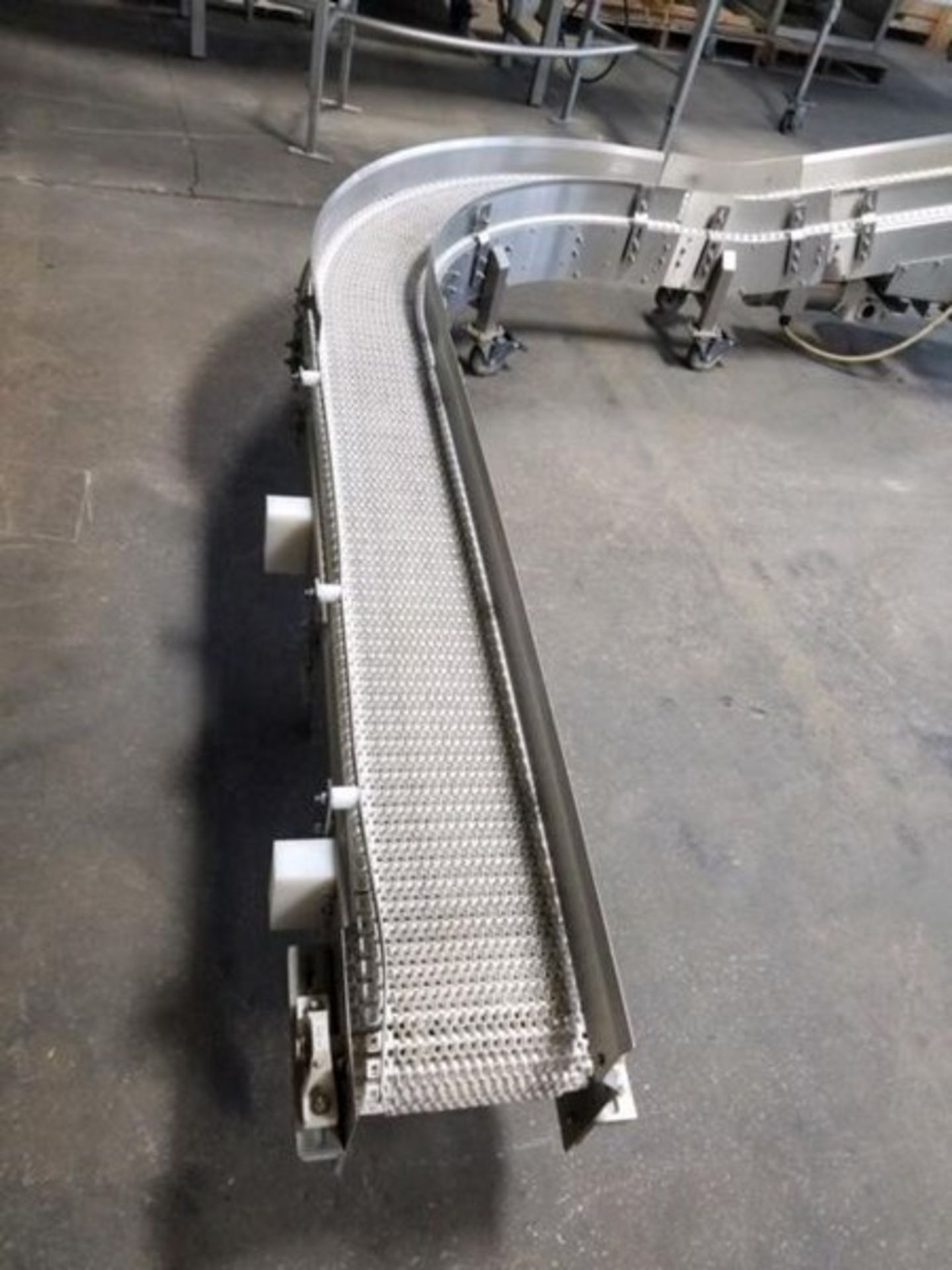 Aprx. 10 Inch Wide x 200" L S/S Sanitary Incline 90 Deg Intralox Belt Portable Conveyor, with 1 hp - Image 6 of 16