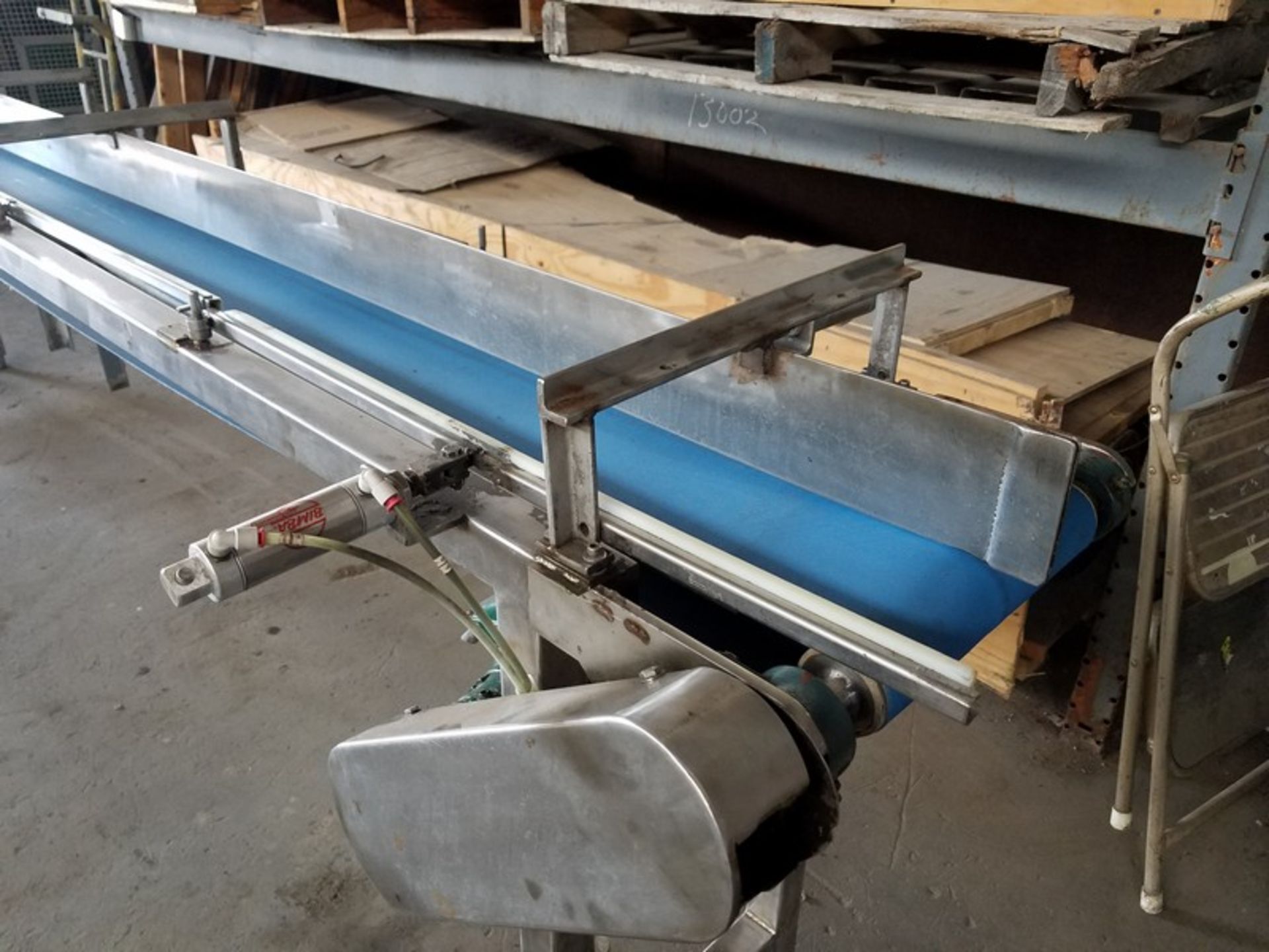 Aprox. 11" wide x 156" long x 36" high stainless steel belt conveyor (Handling, Loading & Site - Image 4 of 5