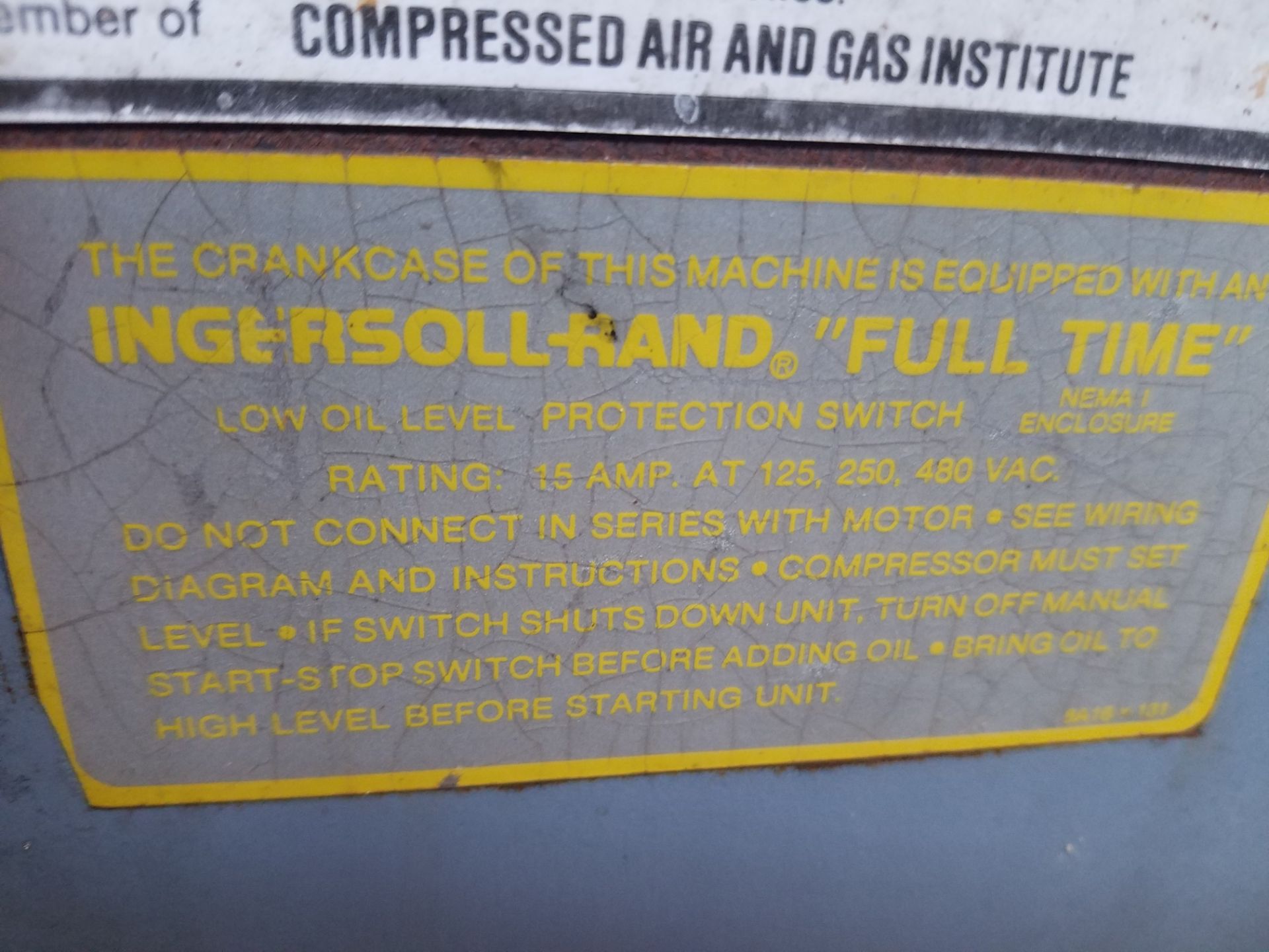 Ingersoll rand T20-15-256T air compressor,  20 hp., serial # 0412221241, volt 230/460, motor starter - Image 8 of 8
