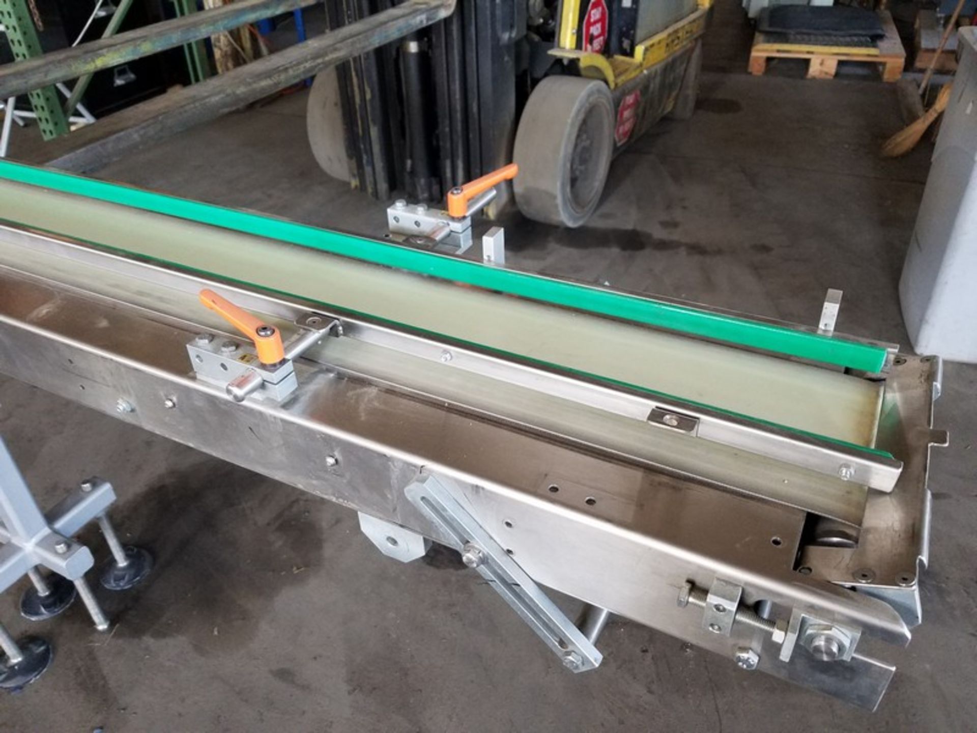 Aprox. 6" wide x 96" long stainless steel belt conveyor (Handling, Loading & Site Management Fee: - Image 3 of 5