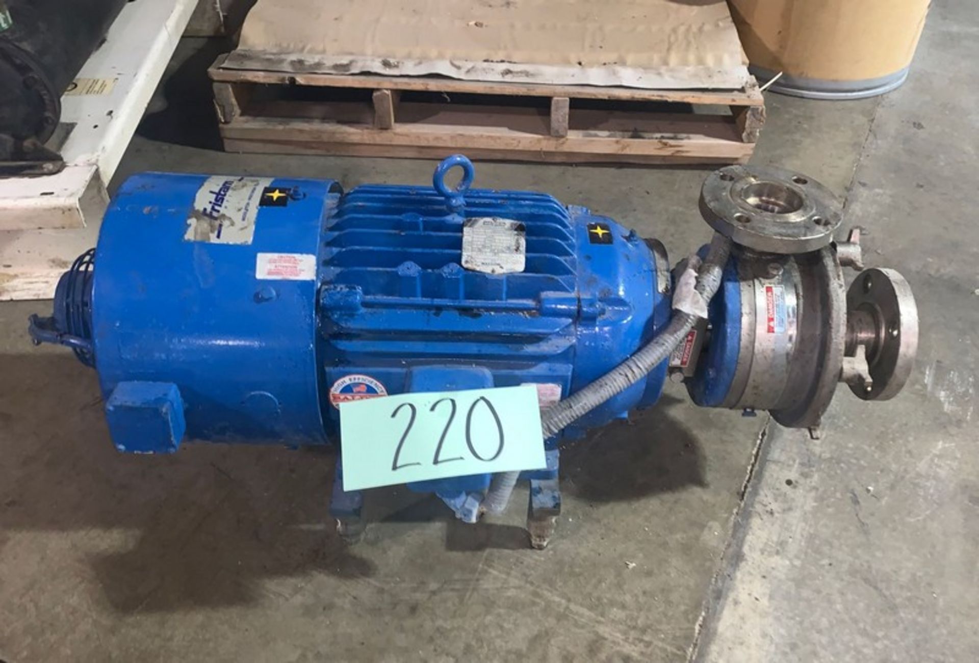 Fristam Stainless Steel Pump 15HP (LOCATED IN IOWA, Free RIGGING and Loading INCLUDED WITH SALE