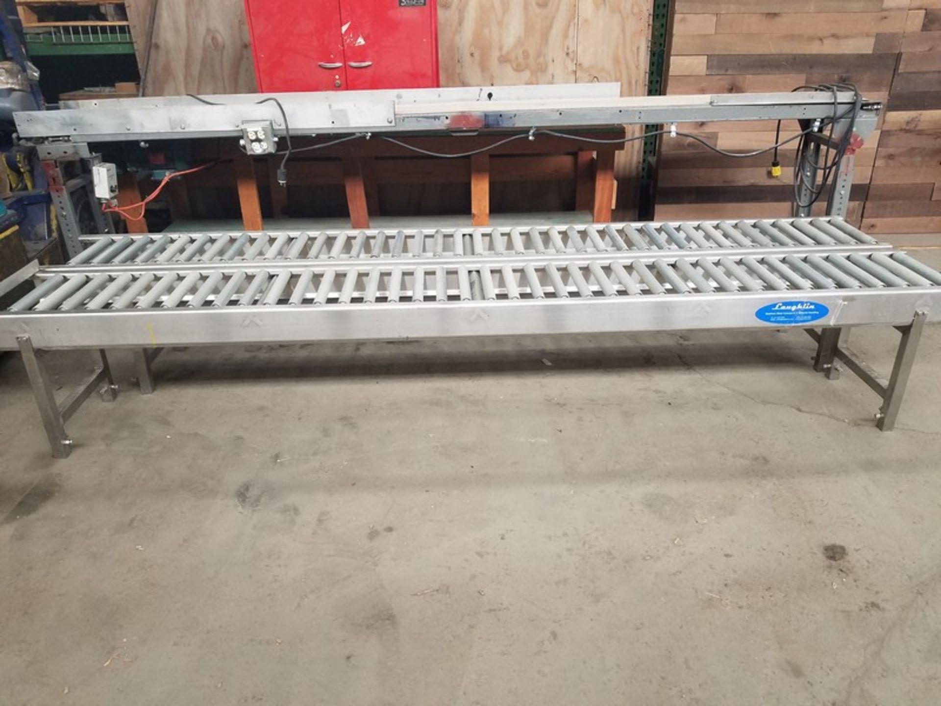 Two 13" wide x 120" long x 20" high Laughlin stainless steel gravity conveyor (Handling, Loading &