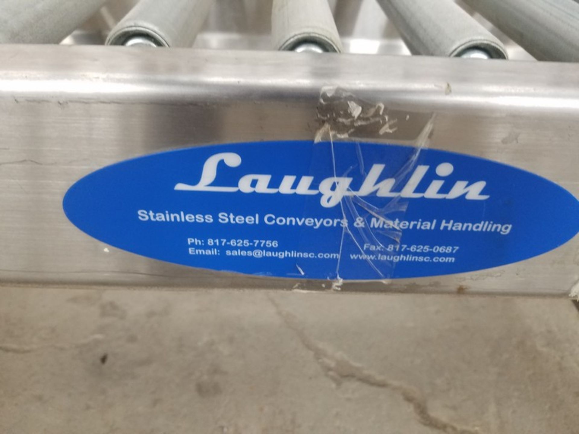 Two 13" wide x 120" long x 20" high Laughlin stainless steel gravity conveyor (Handling, Loading & - Image 2 of 5