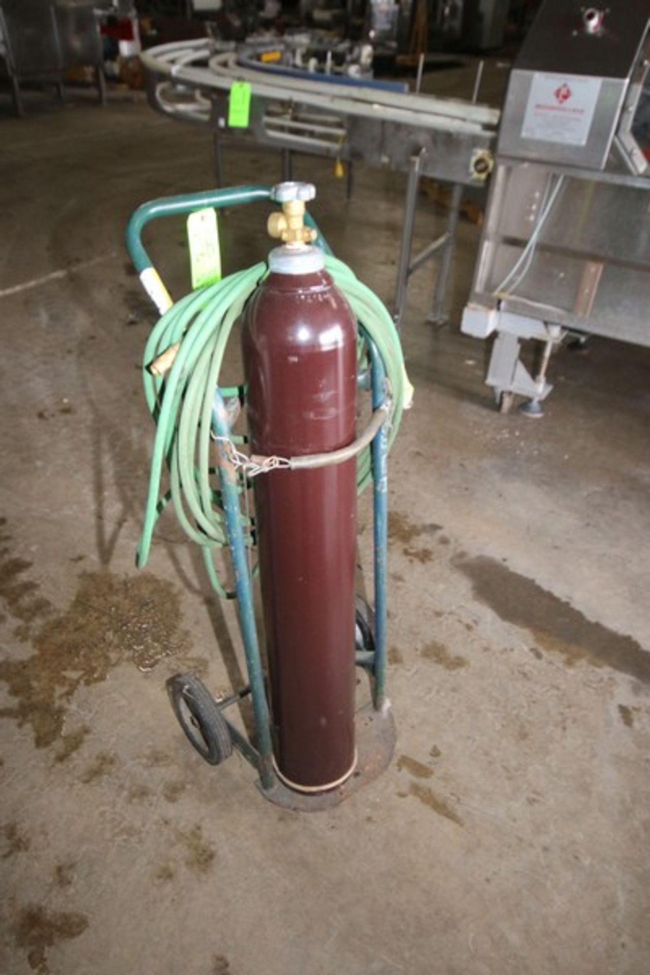 Vertical Argon Compressed Air Cylinder, with Hose & Portable Cart, Cylinder Aprox. 42" H (LOCATED IN - Image 2 of 3