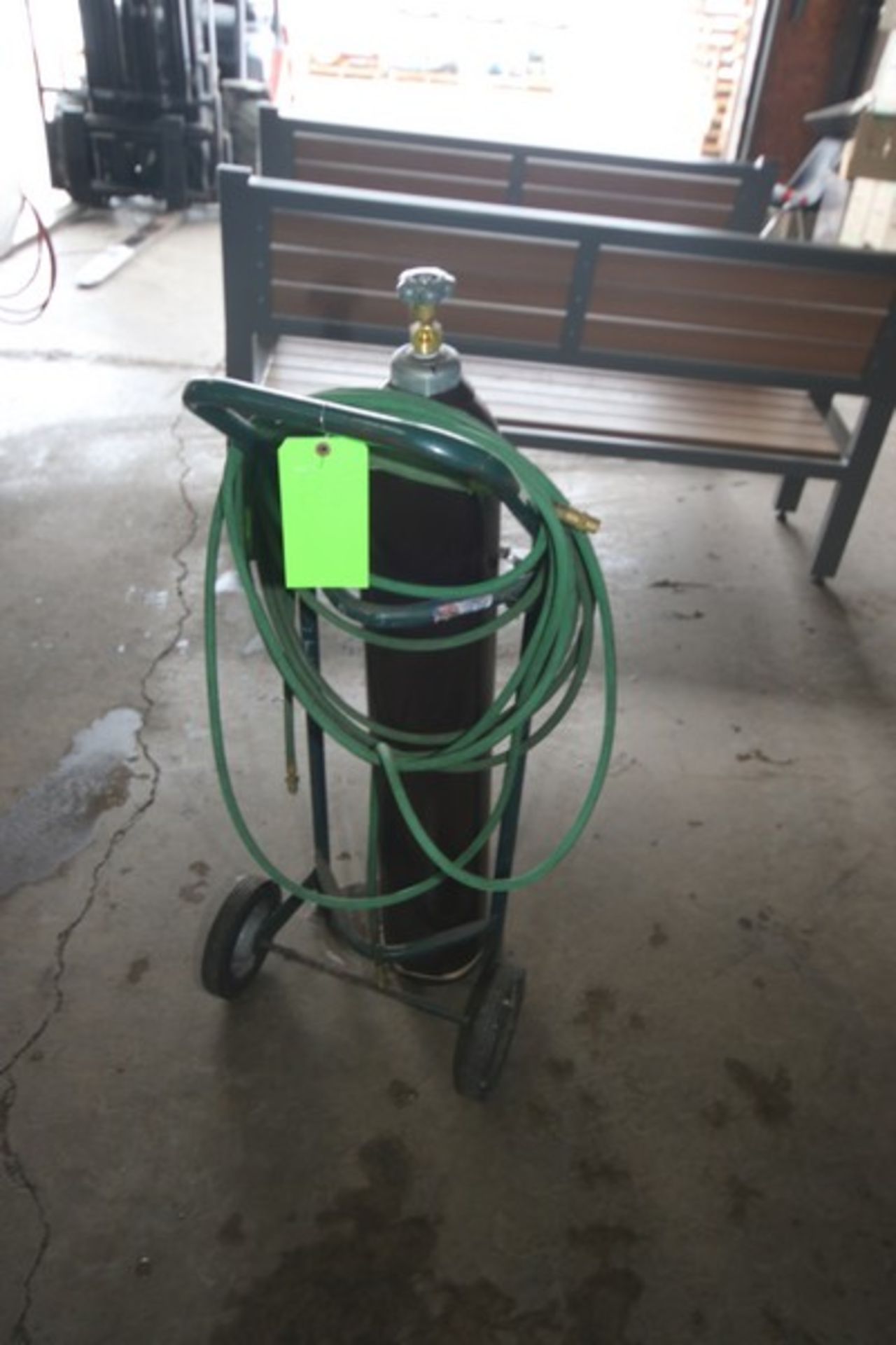 Vertical Argon Compressed Air Cylinder, with Hose & Portable Cart, Cylinder Aprox. 42" H (LOCATED IN - Image 3 of 3