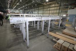 4-Sections of Straight Roller Conveyor, Rolls to Ground Height: Aprox. 58-1/2" H with Guides,