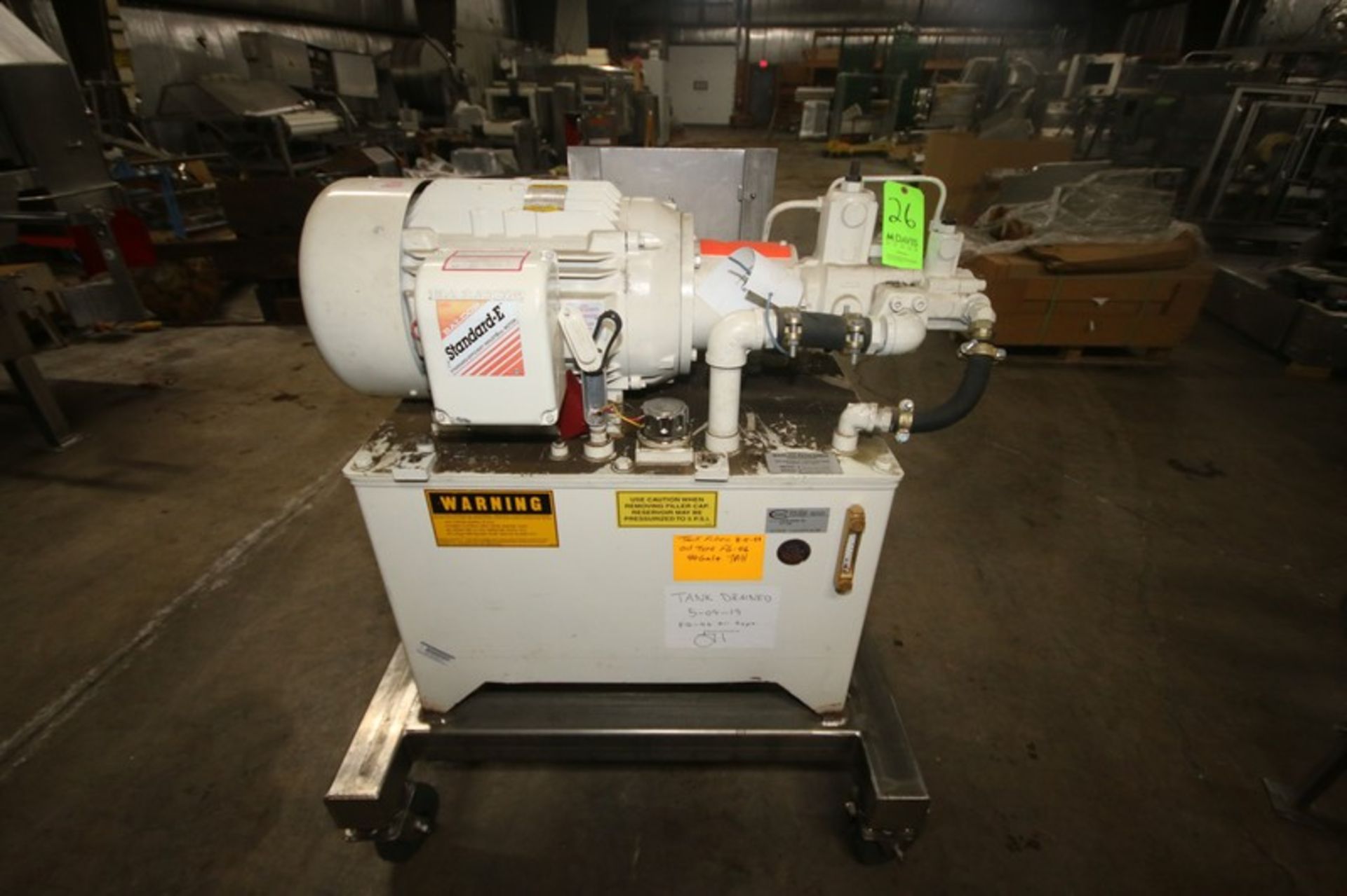 Marlen 25 hp Hydraulic Unit, M/N 6312075-01, S/N 631-823, with Baldor 1700 RPM Motor, Mounted on S/S - Image 5 of 5