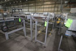 2-Sections of Straight Roller Conveyor, Rolls to Ground Height: Aprox. 58-1/2" H with Guides,