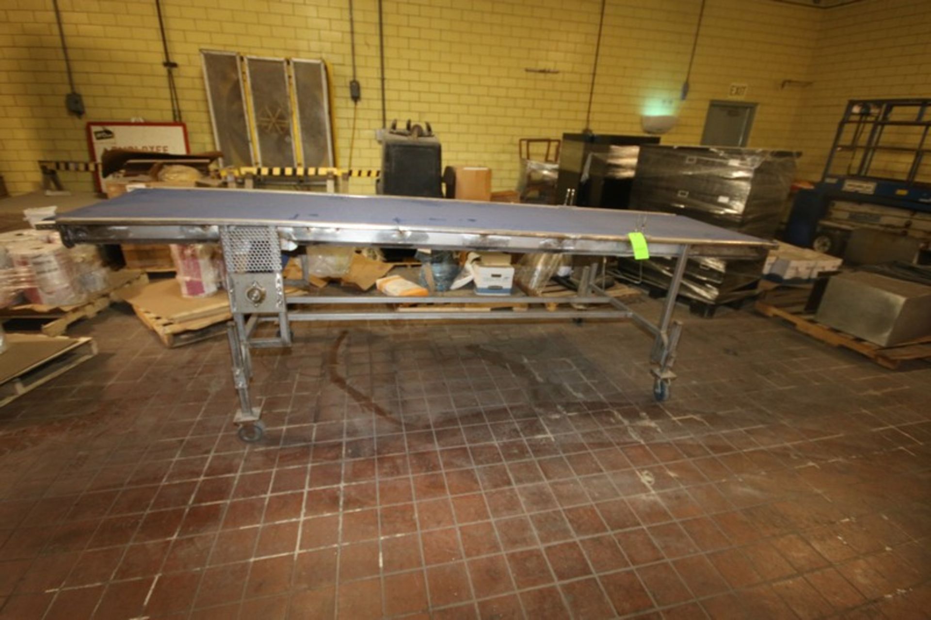 Straight Section of Transfer Conveyor, Overall Dims.: Aprox. 150" L x 34" W Plastic Interlock