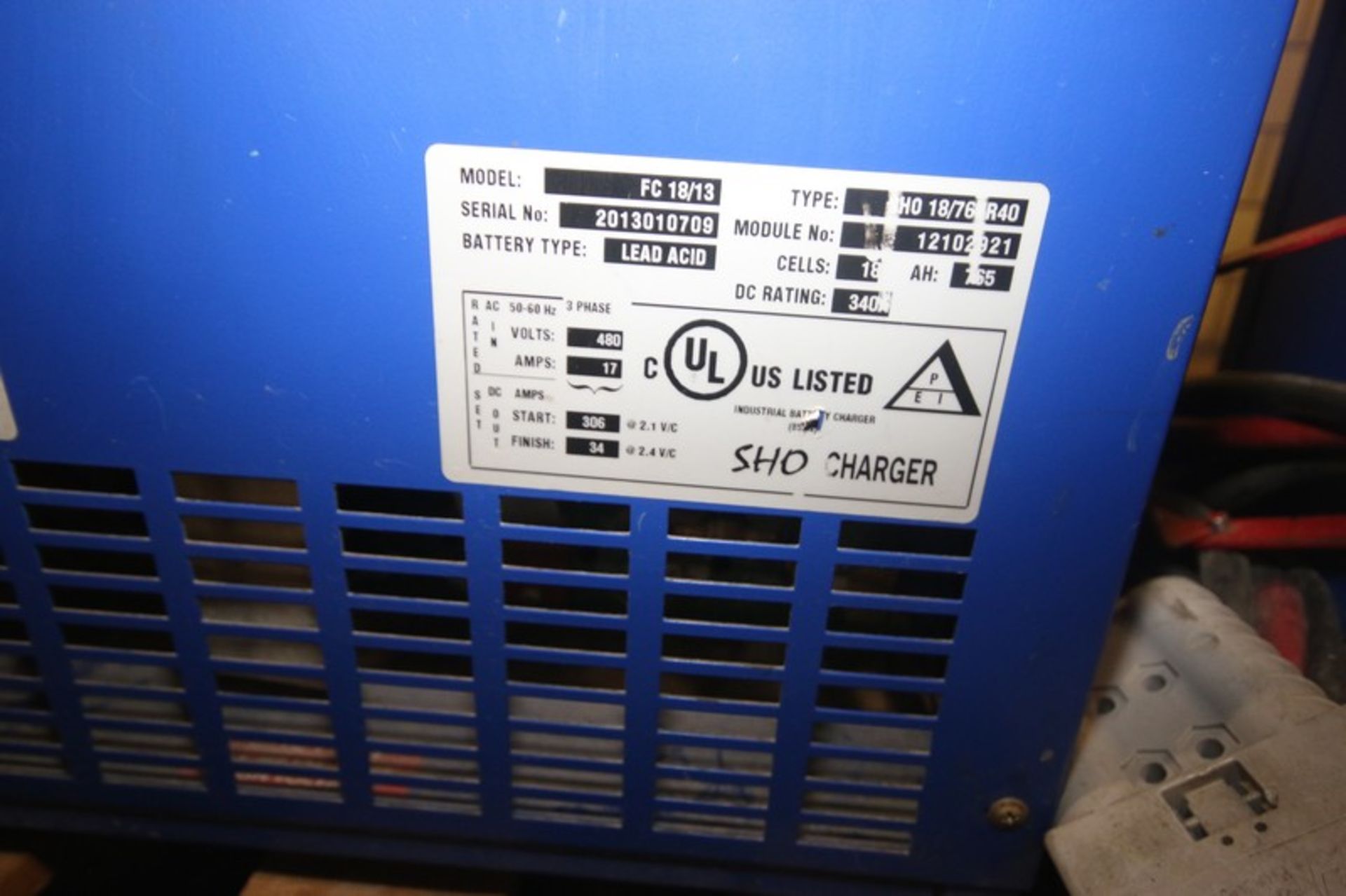 Infinity High Frequency Charger, M/N FC18/13, S/N 2013010709, Batt. Type: Lead Acid, 480 Volts, 3 - Image 3 of 7