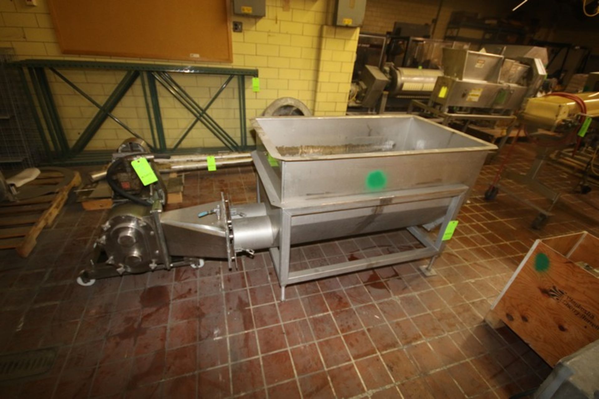 S/S Dual Auger Blender, Blending Compartment Dims.: Aprox. 52" L x 30" W x 30" Deep, with Waukesha
