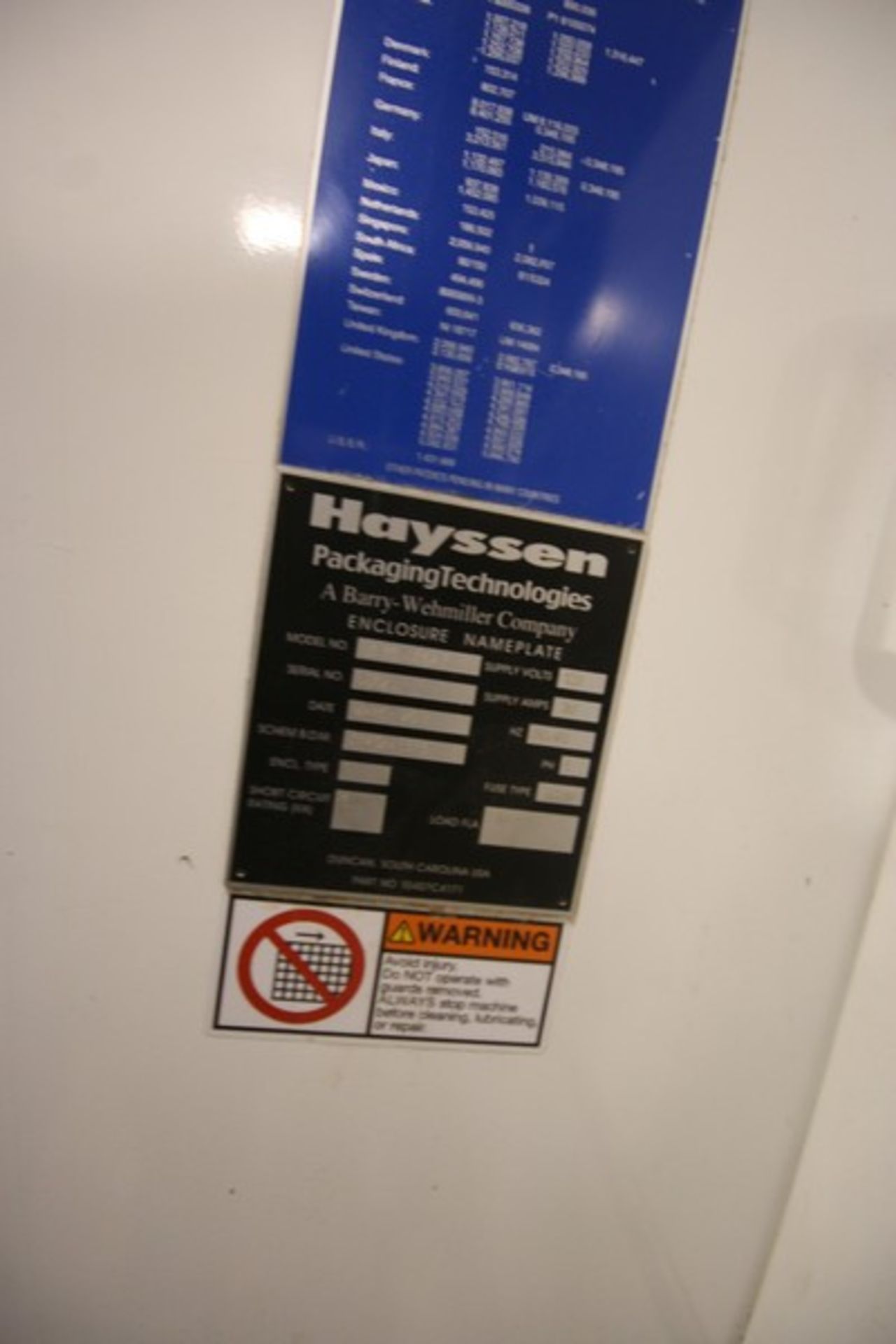 Hayssen Packaging Technologies VFFS, M/N UD138-U86213, S/N U86213, 120 Volts, 1 Phase(LOCATED IN - Image 7 of 11