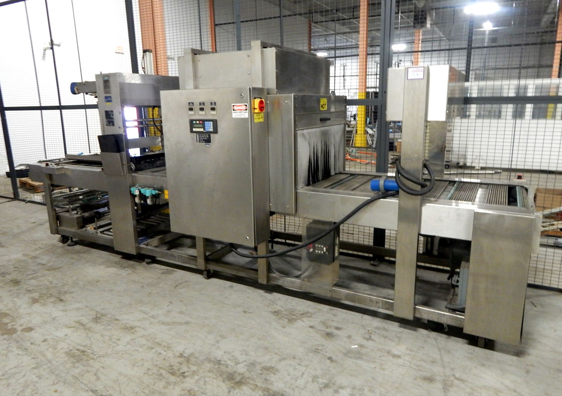 AUTOMATIC ALL STAINLESS STEEL CASE/TRAY OVERWRAPPER BY AUTOMATION PACKAGING INC.