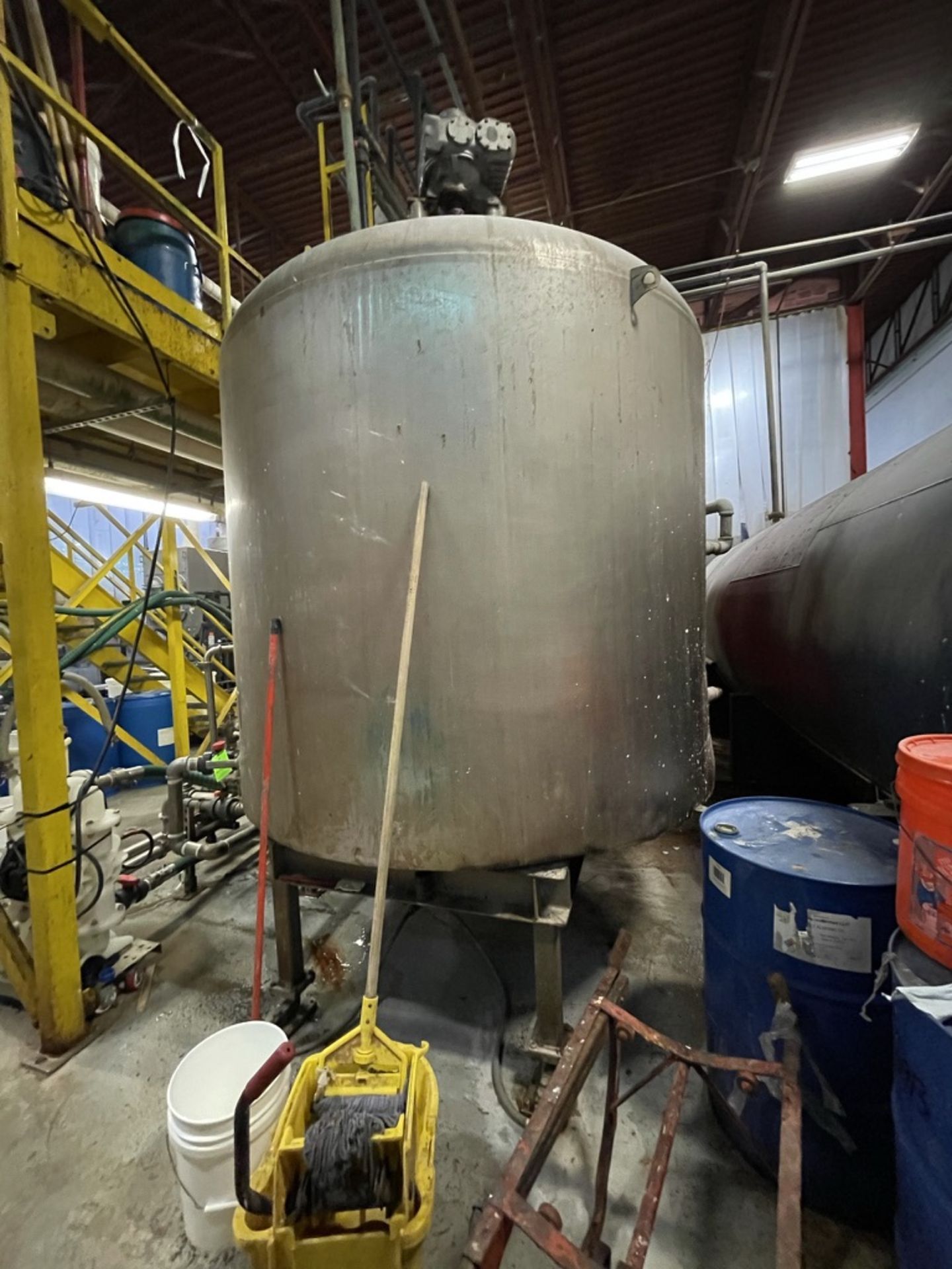 S/S JACKETED MIXING KETTLE WITH TOP MOUNT AGITATION (JACKET PATCHED) - Image 3 of 13