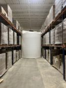 HARRINGTON INDUSTRIAL PLASTICS 6,500 GALLON VERTICAL POLY TANK, 120" DIA X 153", 18" MANWAY