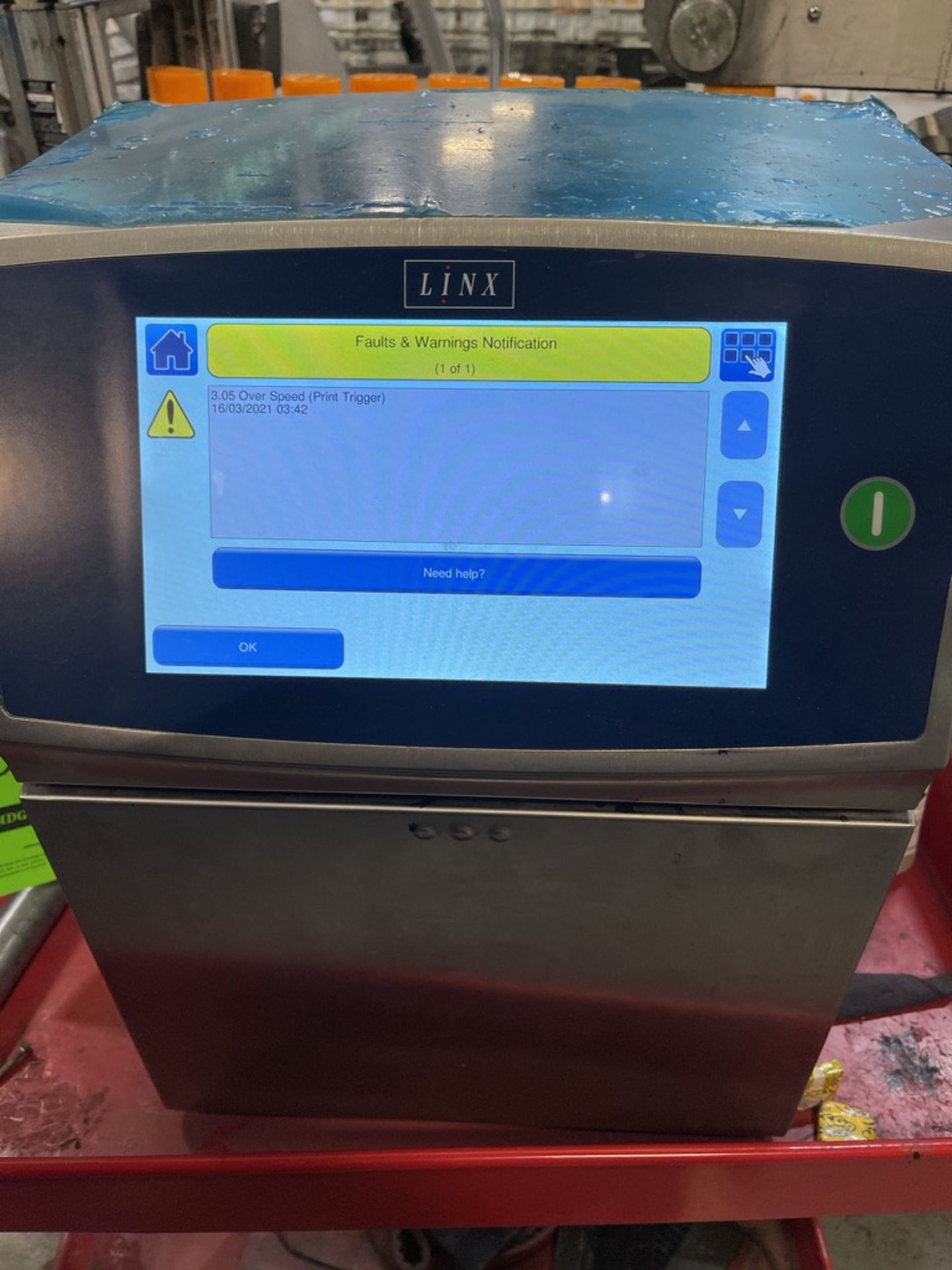 2019 LINX DATE CODER, MODEL 8900 IP55, S/N KA935 - Image 2 of 6