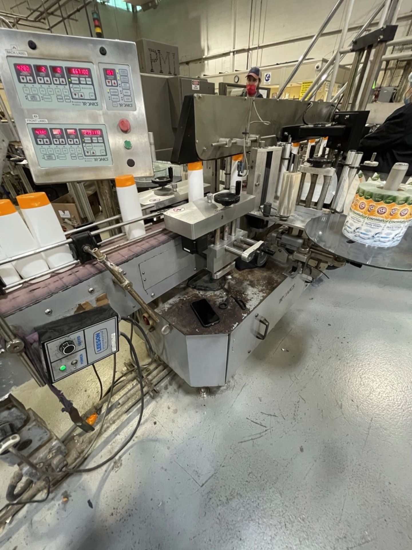 TRONICS FRONT AND BACK ROLL FED PRESSURE SENSITIVE LABELER, (2) LABEL REELS (SUBJECT TO BULK BID) - Image 8 of 17