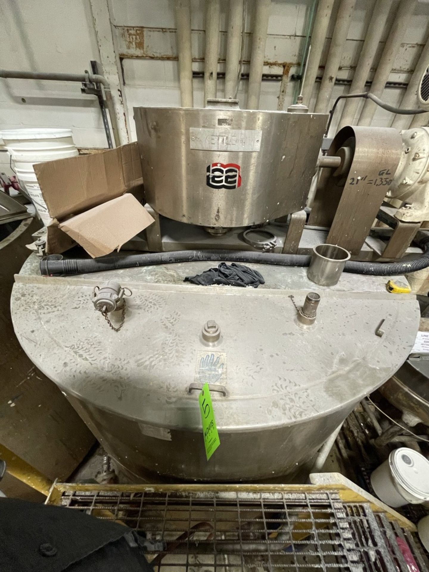 LEE 1,500 GALLON S/S FULLY-JACKETED KETTLE WITH TOP-MOUNT DUAL-MOTION AGITATION, SWEEP SCRAPE AND - Image 15 of 26