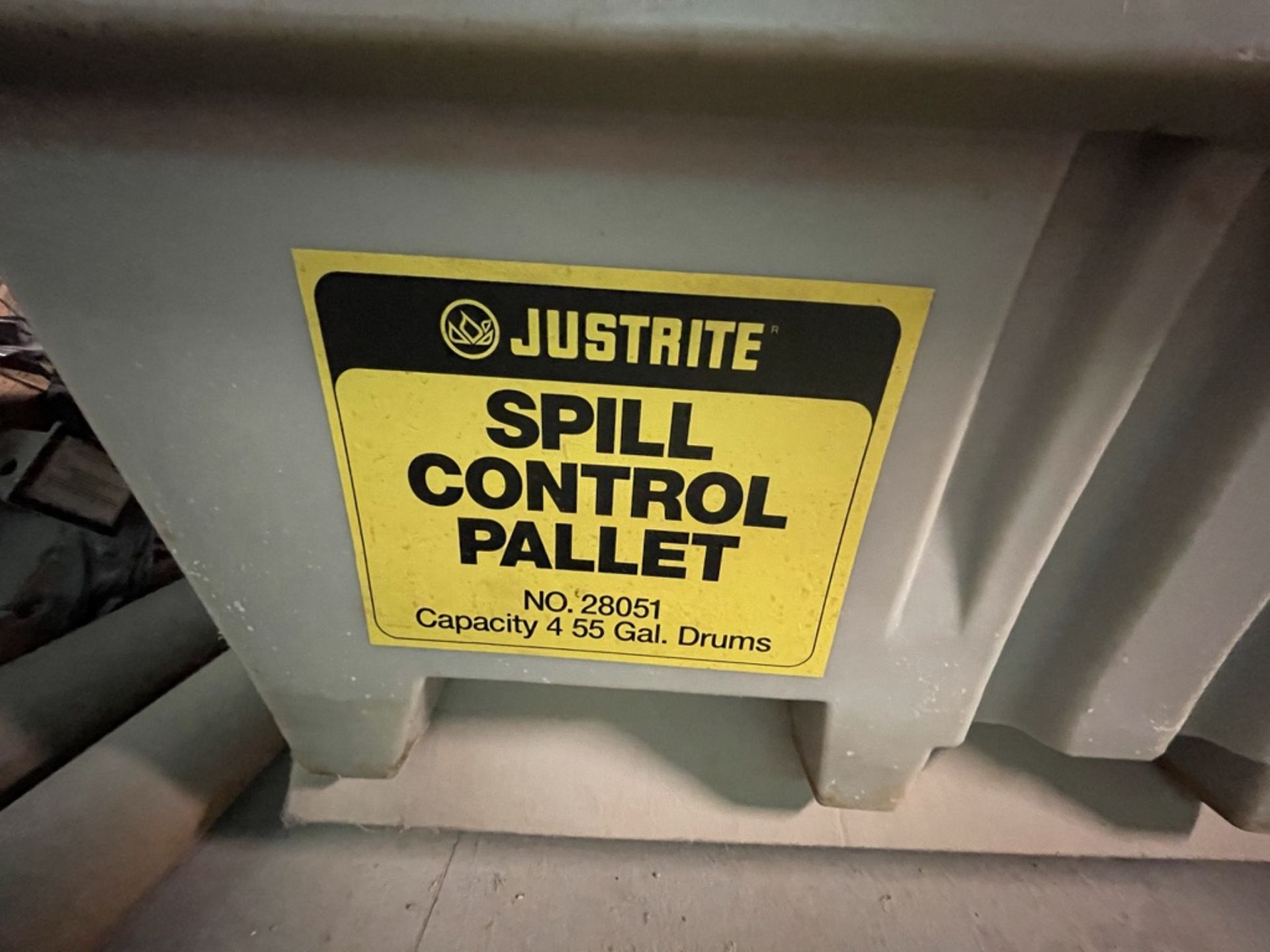 JUSTRITE SPILL CONTROL PALLET, (4) 55 GAL DRUM CAPACITY - Image 3 of 4