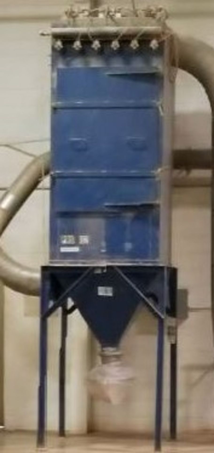 Dust collector (MFG unknown) with pulse jet cleaning system and Dayton paddle wheel style blower