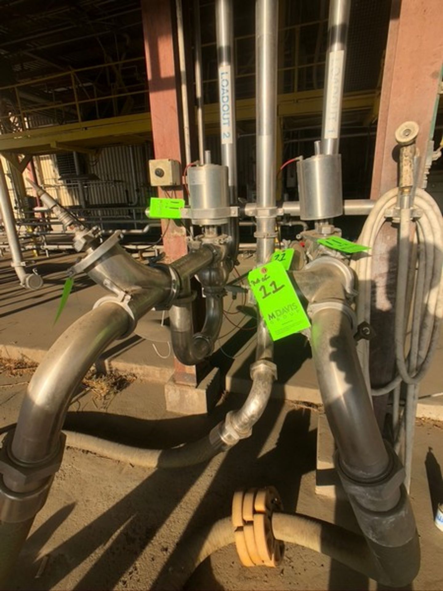 (2) SUDMO PENTAIR DOUBLE-SEATED S/S AIR VALVES WITH (3) S/S CHECK VALVES (RIGGING, SITE MANAGEMENT