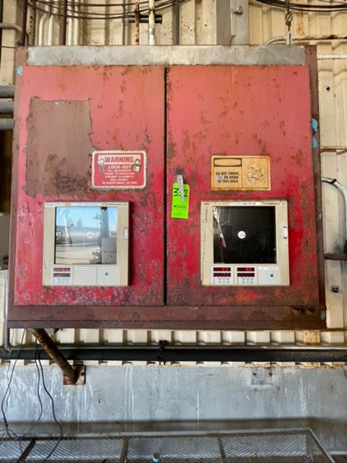 2-DOOR CONTROL CABINET WITH (2) ABB CHART RECORDER (RIGGING, SITE MANAGEMENT AND LOADING FEE $60.00)
