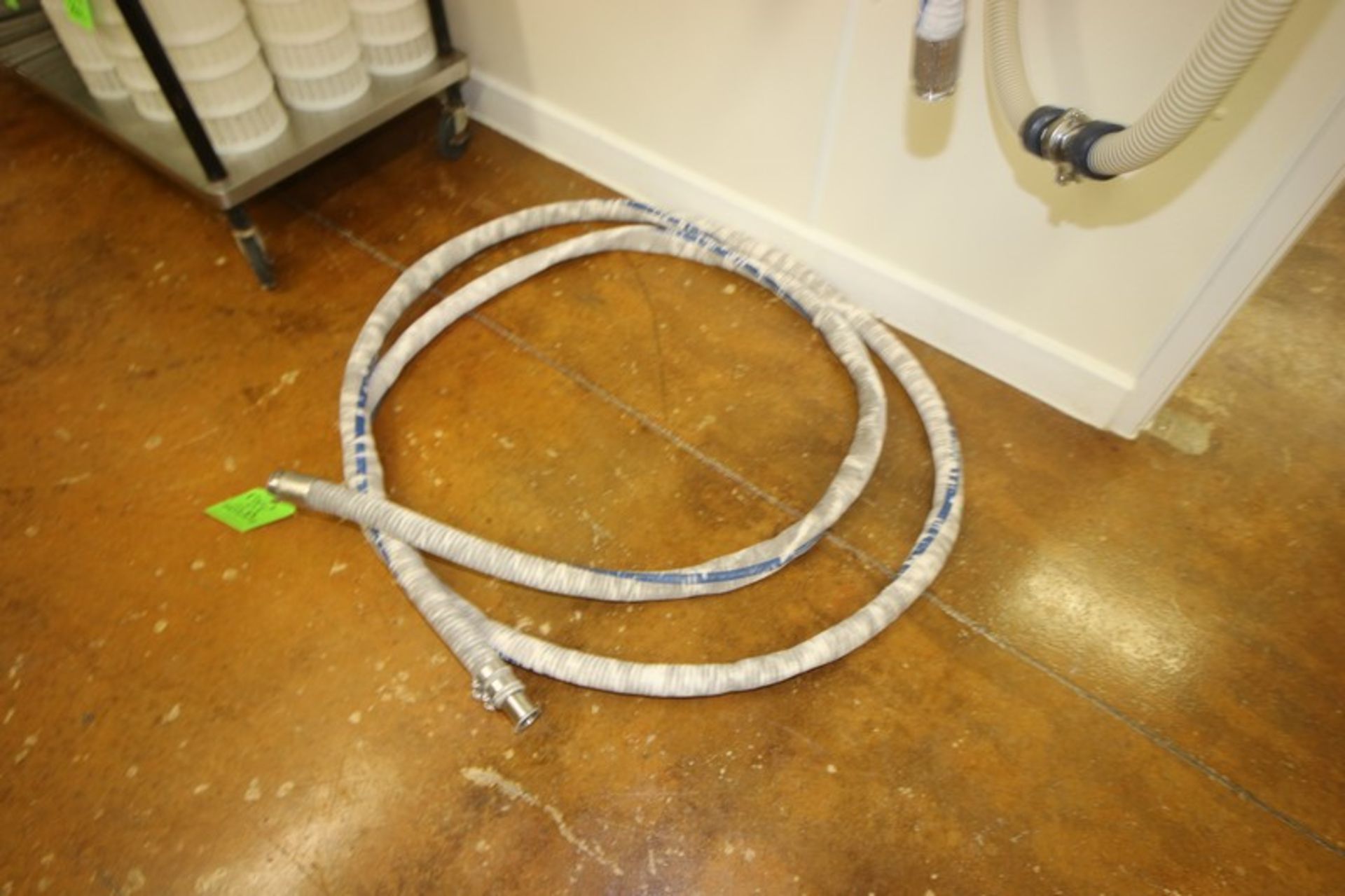 Lot of (5) Transfer Hoses, Assorted Sizes & Styles, & (2) Shovels, with Assorted S/S Hooks ( - Image 2 of 3