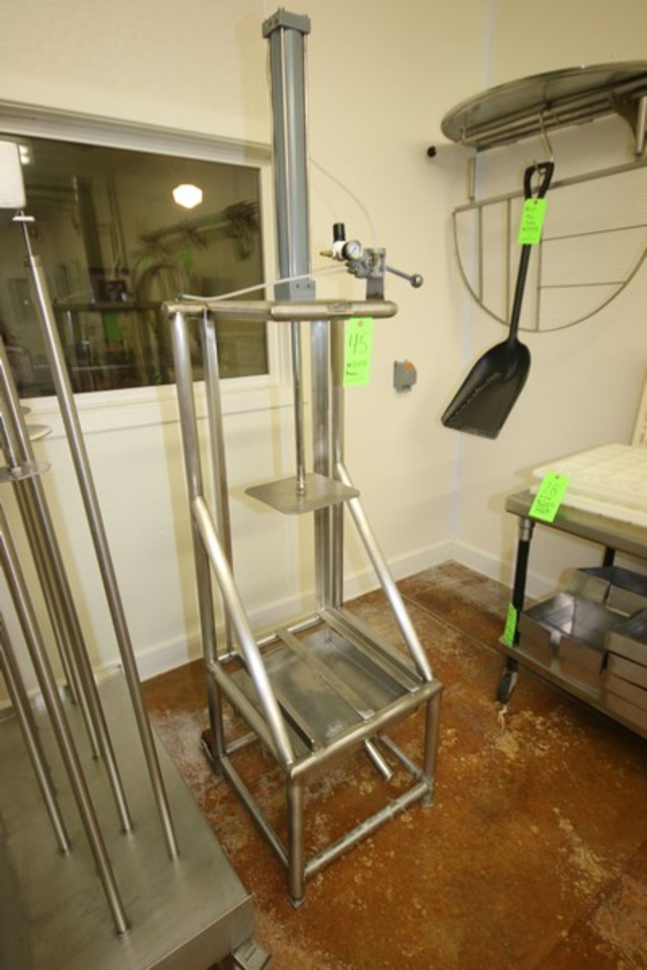 Ullmers Dairy Equip. Single Head Cheese Press, with 1-S/S Press Head, with Top Mounted Pneumatic