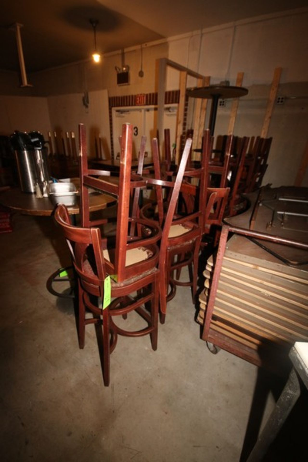 (12) Cushioned Bar Stools, with Wooden Frames (Located in Adamstown, PA--New Roof Warehouse)