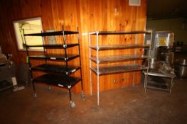 2-Shelving Units, 1-S/S Design with 4-Shelves & 1-Portable Shelving Unit on Casters (Located in