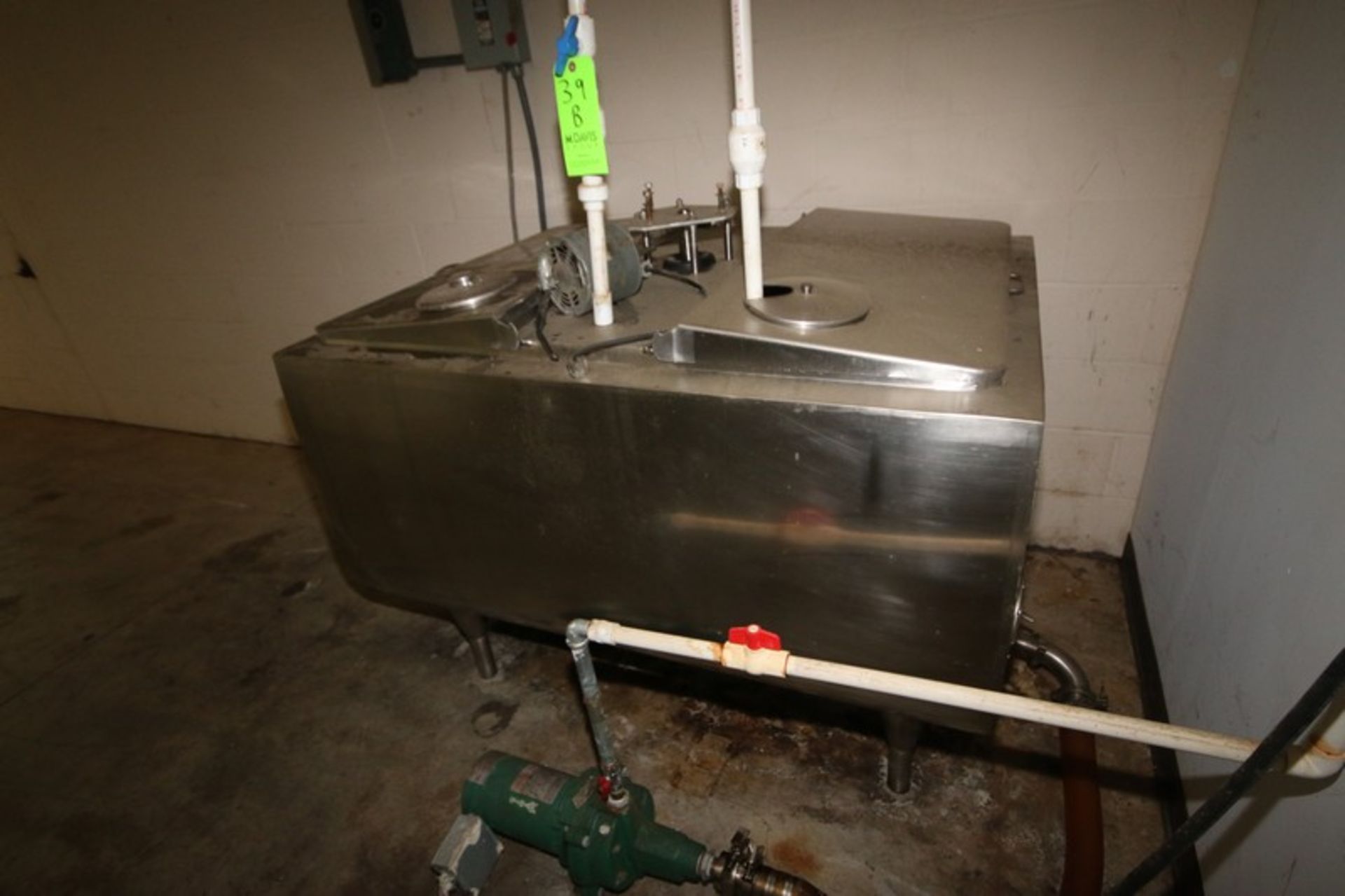 S/S Aprox. 300 Gal. Horizontal Tank, Tank Dims.: Aprox. 53-1/2" L x 41" Dia. x 33" Deep, with - Image 10 of 11