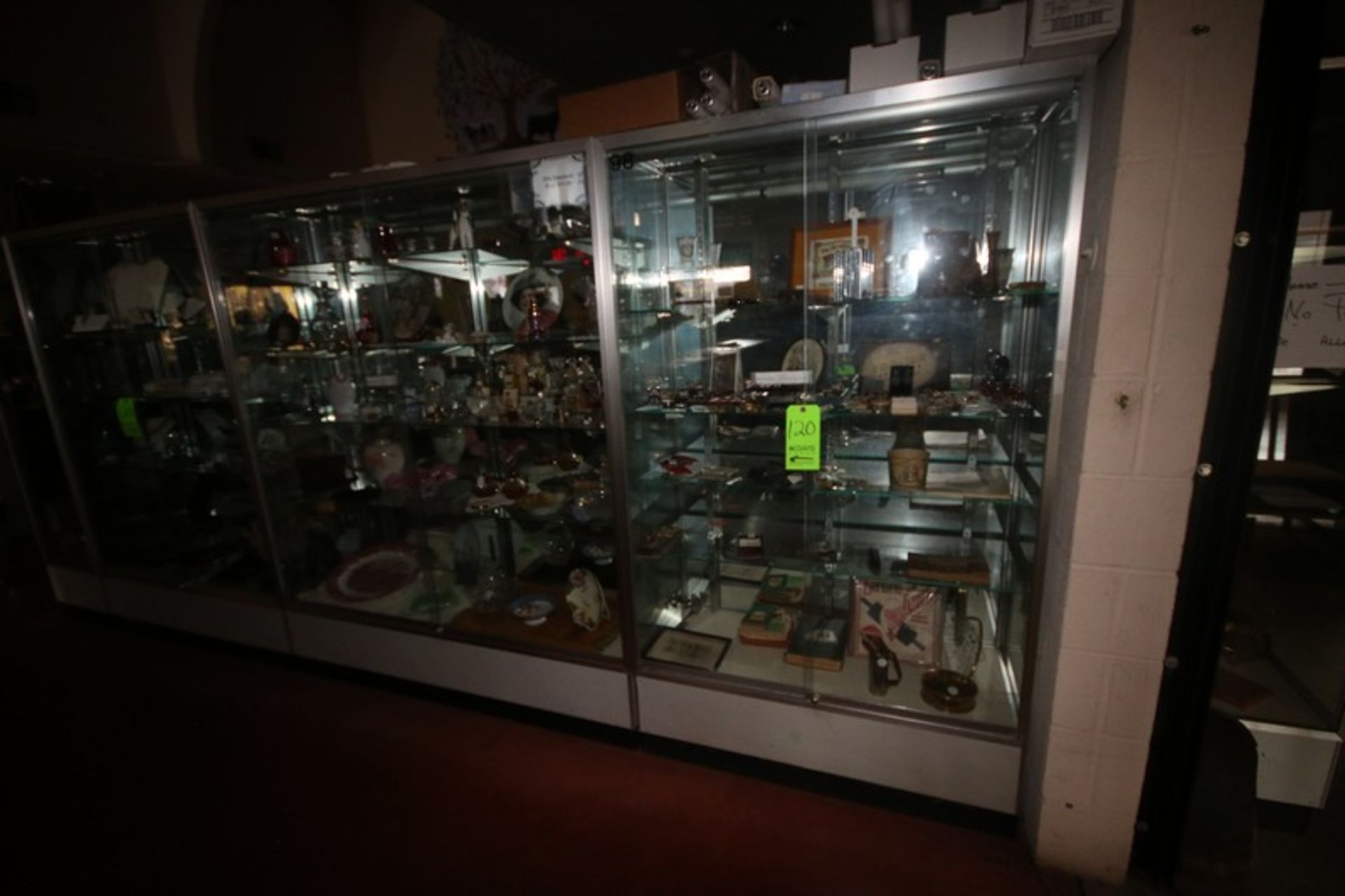 Glass Display Cases, Overall Dims.: Aprox. (2) 60" L x 18" W x 72" H & (1) Aprox. 48" L x 18" W x - Image 2 of 2